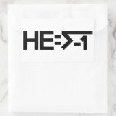 HE=√-1 （HEは架空） [HE = -1の平方根] 長方形シール (バッグ)