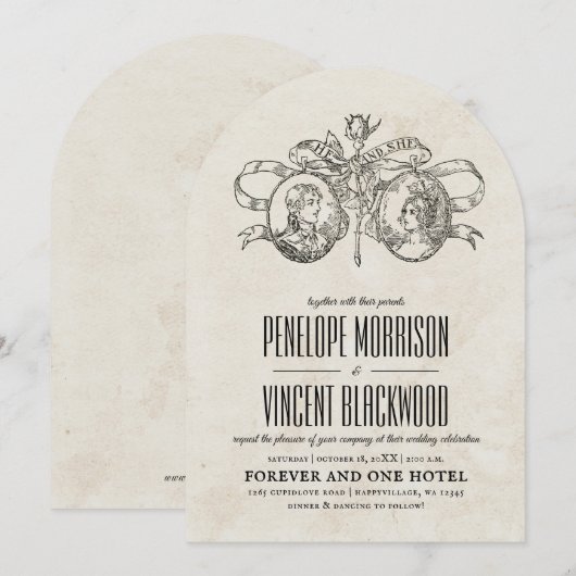 He and She Wedding Invitation 招待状 (正面/裏面)