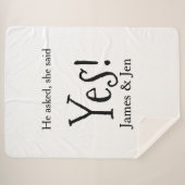 He asked she said yes engagement party name simple シェルパブランケット (正面(横))