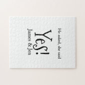 He asked she said yes engagement party name simple ジグソーパズル (横)