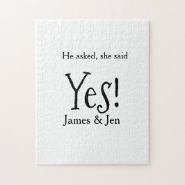 He asked she said yes engagement party name simple ジグソーパズル