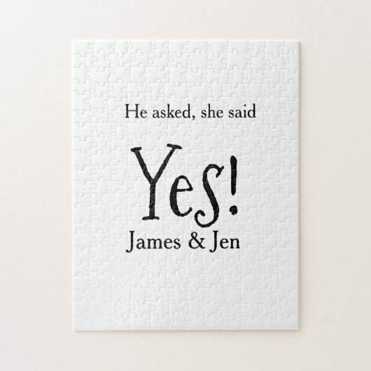 He asked she said yes engagement party name simple ジグソーパズル (縦)