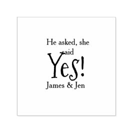 He asked she said yes engagement party name simple セルフインキングスタンプ
