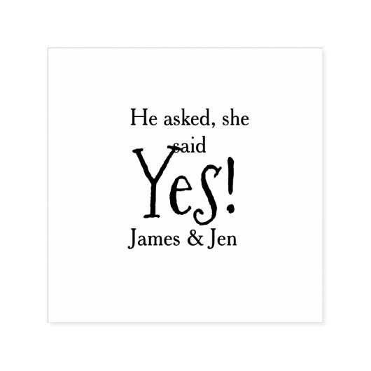 He asked she said yes engagement party name simple セルフインキングスタンプ (デザイン)