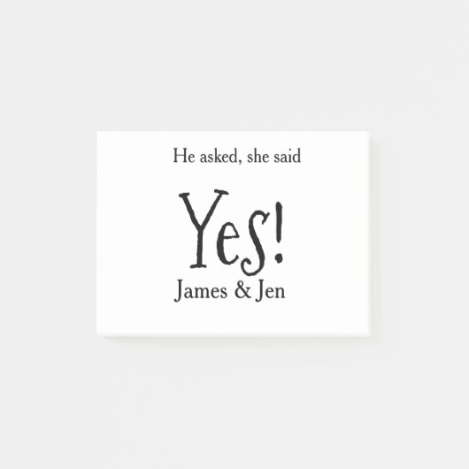 He asked she said yes engagement party name simple ポストイット (正面)