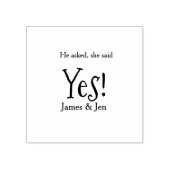 He asked she said yes engagement party name simple ラバースタンプ (インプリント)
