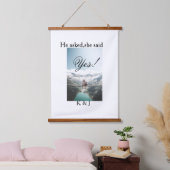 He asked she said yes engagement photo name stylis 吊り下げ型タペストリー (寝室)