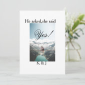 He asked she said yes engagement photo name stylis 招待状 (スタンド正面)