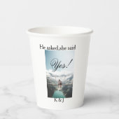 He asked she said yes engagement photo name stylis 紙コップ (裏面)