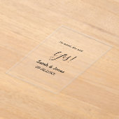 He asked she said yes engagement simple minimal  アクリル招待状 (レイダウン)