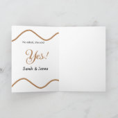 He asked she said yes engagement simple minimal  カード (内部)