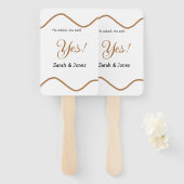 He asked she said yes engagement simple minimal  ハンドファン (正面&裏面)