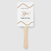 He asked she said yes engagement simple minimal  ハンドファン (裏面)