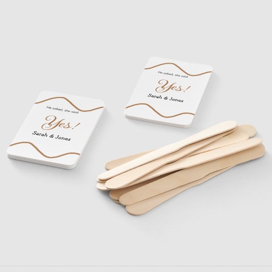 He asked she said yes engagement simple minimal  ハンドファン (組立なし)