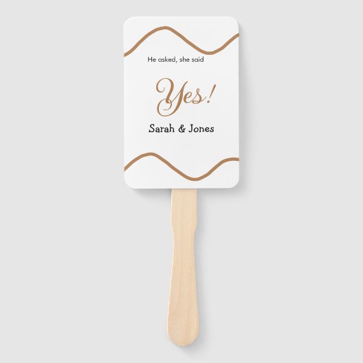 He asked she said yes engagement simple minimal  ハンドファン (正面)