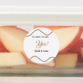 He asked she said yes engagement simple minimal  ラベル (貼付)