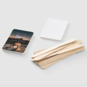 He asked she said yes engagement simple photo blue ハンドファン (組立なし)