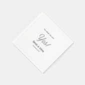 He asked she said yes engagement simple silver dat スタンダードカクテルナプキン (角)