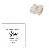 He asked she said yes engagement simple silver dat ラバースタンプ (押印)