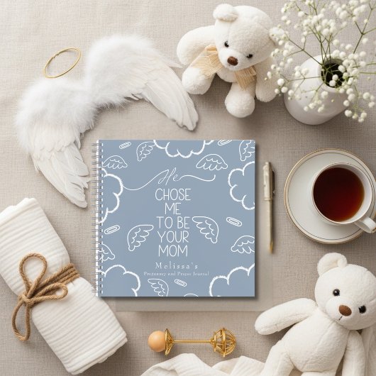 He Chose Me to Be your Mom blue pregnancy prayer ノートブック