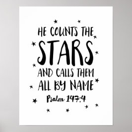 He counts the stars Psalms kids print poster ポスター