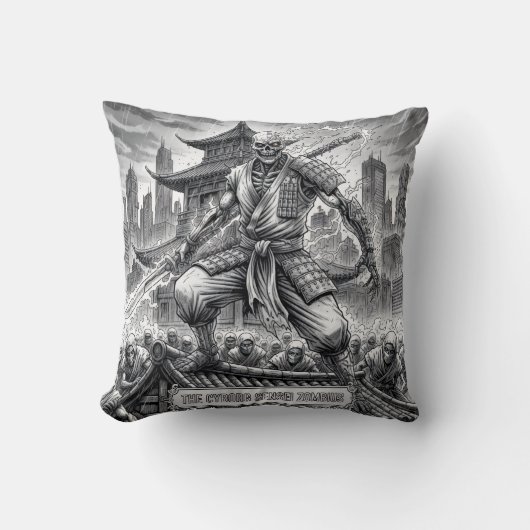 he Cybe rnetic Samurai Undead Throw Pillow クッション (正面)
