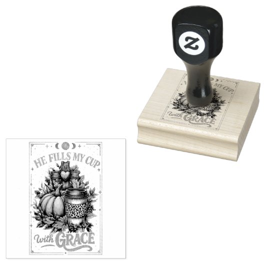 He Fills My Cup...  ラバースタンプ (押印)