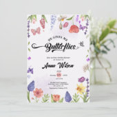  he Gives Me Butterflies Wildflower Bridal Shower 招待状 (スタンド正面)
