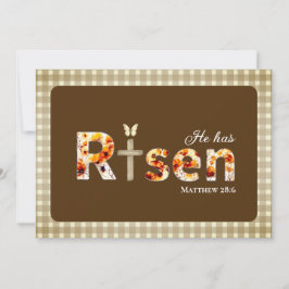 He has Risen Bible Verse Cross Religious Easter  シーズンカード