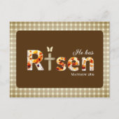 He has Risen Bible Verse Cross Religious Easter  ポストカード (正面)