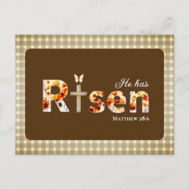 He has Risen Bible Verse Cross Religious Easter  ポストカード