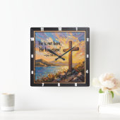 He Has Risen: Easter Dawn スクエア壁時計 (ホーム)