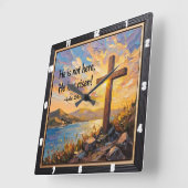 He Has Risen: Easter Dawn スクエア壁時計 (傾斜)