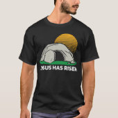He Has Risen Easter Sunday Cave Jesus Christian Fa Tシャツ (正面)