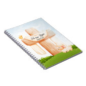 He has Risen Matthew 28:6 Easter Cross and Lamb ノートブック (右側)