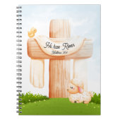 He has Risen Matthew 28:6 Easter Cross and Lamb ノートブック (正面)