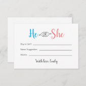 He/Heベビー性表示カード ノートカード (正面/裏面)
