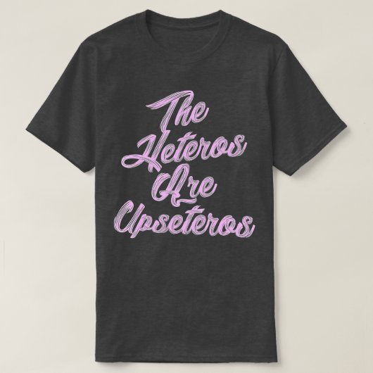 he Heteros Are Upseteros Funny Straight Pride Gay  Tシャツ (デザイン正面)