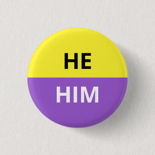 He/Himの代名詞の非二進バッジ 缶バッジ