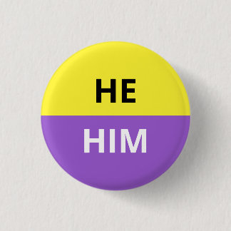 He/Himの代名詞の非二進バッジ 缶バッジ