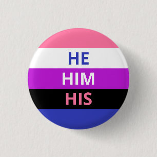 He/Himの代名詞のGenderfluidの旗のバッジ 缶バッジ