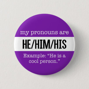 He/Himの代名詞-性のクリエイティブの旗 缶バッジ