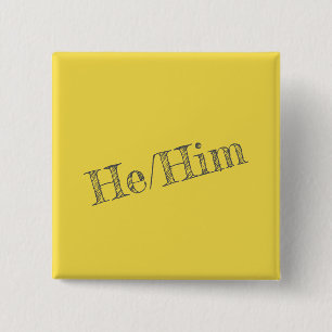 He/Himの代名詞Pin (正方形) 缶バッジ