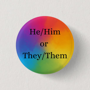 He/HimまたはThey/Them 代名詞ボタン 缶バッジ