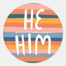 HE/HIMストライプの発音 ラウンドシール