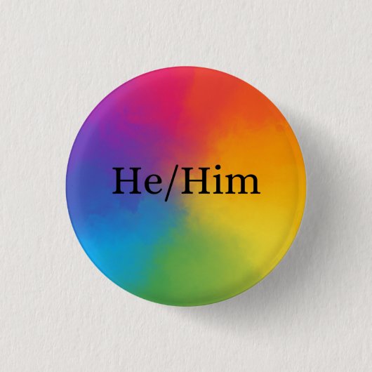 He/Him代名詞ボタン 缶バッジ (正面)