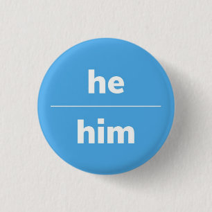 He/Him代名詞PIN、1/4インチボタン 缶バッジ