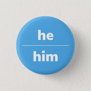 He/Him代名詞PIN、1/4インチボタン 缶バッジ