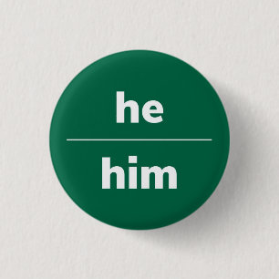 He/Him代名詞PIN、1/4インチボタン 缶バッジ