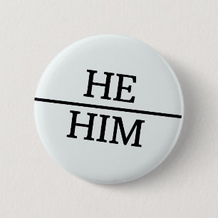 He/Him円形ボタンLGBTQのプライドの性の代名詞 缶バッジ